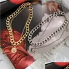 Pendant Necklaces Fashion Vintage Mti Layer Coin Chain Pendant Necklace For Women Gold Sier Color Portrait Chunky Necklaces 74 D3 Dro Dhwk3