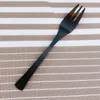 Servis upps￤ttningar fulla hamrade svarta bordsartiklar 304 Rostfritt st￥l lyxiga bestick set stek kniv teskedar gafflar f￶r hemk￶ksredskap