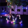 Strängar 1 m 10Led Copper Wire String Light Button Cell Batteridriven vattentät silver Mini Fairy Diy Lights Wholesale 100 st