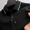 Polos masculinos 100 algodão highend tshirt de manga longa primavera e outono moda masculina bordado paul camisa polo marca roupa masculina top 221006