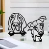 Outros itens de decoração de decoração de casa Kawaii Decoração de cão de metal simples Acessórios de escritório de escultura de cães de metal