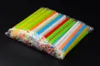 Disposable Cups Straws 500pcs Multicolor Plastic Straw Individually Wrapped Bubble Boba Milk Tea Smoothie Thick Bar Drink Accessories 221007