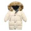 다운 코트 어린이 따뜻한 코트 소년 재킷 여자 공간 반짝이는 플러스 벨벳 소녀 소년 긴 겨울 외투 어린이 3 10T 221007