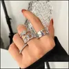 Andere sieraden Sets Fashion Punk Ring Set Geometrische Twist Minimalistische sieraden Metal Circar Golden For Women Street Dance Accessiory 164 DH1BF