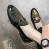 Deluxe Rhinestone Oxford Ayakkabı Saçlı Ayak Parçası Metal Toka Bir Üzüntü Erkekler Moda Resmi Ayakkabıları Çoklu Boyutlar 38-47 686