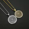 Collana in acciaio inossidabile massonico massonico annuit coeptis pendenti in argento oro rotondo massone religioso punk gotico Occhio di Horus fascino triangolo emblema gioielli