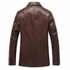 Herenleer Faux Winter Classical Motorcycle Business Soft Jackets Men Jacked Dikke Moto Coats Casaco Masculino Plus Maat 4xl 221007