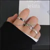 Andere sieraden Sets Fashion Punk Ring Set Geometrische Twist Minimalistische sieraden Metal Circar Golden For Women Street Dance Accessiory 164 DH1BF