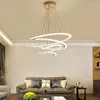 Pendant Lamps Circle Ring Lights Lamp For Dining Room Kitchen Lustre Para Sala Acrylic Aluminum Body Design Handing