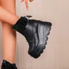 Botas de luxo nov￭ssimas femininas altas plataformas boots moda vampira asas de cunhas altas boots de tornozelas festas g￳ticas sapatos g￳ticos j220923