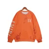 Luxe designer heren Sweatshirt met lange mouwen gewassen brief bedrukte sweatshirt modemerk bemanning nek pullover casual top oranje groen Azië maat m-2xl