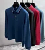 Men's Polos 100 cotton highend long sleeve tshirt 남성 봄, 가을 패션 자수 폴 폴로 셔츠 브랜드 남성복 탑 221006