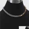 Kedjor Punk Rock Metal Chain Mixed Color Aluminium Chocker Halsband f￶r kvinnor Fashion Jewelry Chains Drop Delivery 2021 Halsband Penda Dhiox