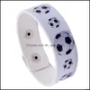 Bedelarmbanden creatieve herdenkingsfans armband heren sport snap sluiting polsband pu lederen onafhankelijkheid dag vlag armbanden 297 dhz3k