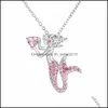 Colliers de pendentif Sirène pendentifs Collier alliage sier placage clavicar charms femmes colliers en strass