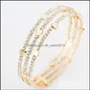Bangle Fashion Elegant Women Bangle 3 Row Wristband Bracelet Crystal Cuff Bling Lady Gift Bracelets Bangles Drop Delivery 2021 Jewelry Dhvck