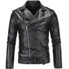 Men's Leather Faux Slim White Jackets Oblique Zipper Motorcycle Outwear Moto Biker PU Coats Size 4XL 221007