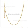 Chaînes Rose Gold Shine Curb Chain Collier Femme Clavicule Fit DIY Pendentif Usine Vente Directe Blanc 3417 Q2 Drop Livraison 2021 Jewel Dhukb