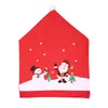 Christmas Frea Covers Cartoon Santa Claus Snowman krzesła tylna okładka Przyjęcia Dekoracja imprezowa dom Nowy Rok wystrój fotela