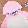 Kläder sätter fokusnorm mode randig bomull 3 st född baby pojke flicka huva tröja leggings byxor kläder 221007