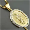 Pendant Necklaces Virgin Mary Pendants Neckalce Gold Sier Stainless Steel Round Necklaces For Men Women Jewerly 242 R2 Drop Delivery Dhw4H