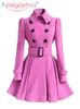 Kadın Ceketleri Aelegantmis Sonbahar Kış Vintage Kadın Yün Klasik Klasik Hendek Kemer Ofisi ile Lady Lady İş Dış Giyim 221007