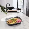 Kubki jednorazowe słomki 10pcs plastikowe pojemniki na żywność owocowe sałatka bento pudełko przygotowujące pudełko na lunch w mikrofalownikach restauracji 221007