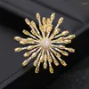 Brooches Gorgeous Yellow Pink Zirconia Snowflake Pins Winter Wedding Bouquet Crystal Pin Dress Brooch Jewelry Women Broach Gift