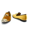 2022 New Gold Velvet chaussures Gold Toe Hommes Mocassins Fashion Party Wedding Dress Men's Flats a5