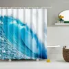 Zasłony prysznicowe Piękne nadmorskie malownicze plażę niebieskie niebo frabiczne wodoodporne poliestrowe kąpiel w łazience z haczykami