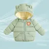 Manteau en duvet Bébé Hiver Filles Fourrure À Capuche Dessin Animé Ours Manteaux Vêtements Chauds Enfants Enfants Fille Winterjas Veste Parka 1 2 3 4 5 Ans 221007