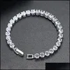 Catena a maglie Catena a maglie 11.11 Vendita Bracciale Tennis per donna con ciondolo da 6 mm e zirconi rotondi Pseira Gioielli da sposa classici La Dhrie