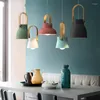 Candeeiros pendentes Nordic 3 Pcs Wood Cafe Lighting French Kid Modern Restaurant Bar Pendurado Lamp Candelabro De Madeira Sólida DIY Lustres E Pendentes