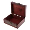 Jewelry Pouches Small Vintage Wooden Box Storage Oraganizer Case Metal Lock Holder