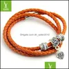 Braccialetti con ciondoli Bracciale placcato argento con ciondolo in pelle nera per le donne Cinque colori Chiusura magnetica Regalo di Natale Gioielli Consegna di goccia 2021 Dhlka