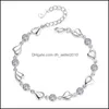 Bedelarmbanden 925 Sterling Sier Sieraden Armband Retro Eenvoudig Gekleurd Hartvormig Zirkonia Lengte 17Cmand4Cm Drop Delivery 2 Dhqpl