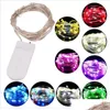 Kerstdecoraties LED STRING Kerstmis Halloween Decoratie CR2032 Batterij 1m 2m 4m 5m 6m 10m Bediening Micro Mini Light BDesybag Dhnhe