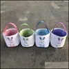 Other Festive Party plies Lovely Canvas Bucket Bag Diy Handmade Rabbit Pattern Easter Gift Candy Hand Basket Mticolor Holiday Dhuzp7853937