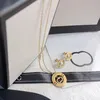 Fashion Jewelry Sets Designer Brand Earrings & Necklace Womens Letter Luxury Pendant Necklace For Women Gold Plated Ladies Gift Unisex Versatile Foundation