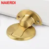 Door Catches Closers NAIERDI 304 Stainless Steel Stopper Magnetic stop Silver Holder Hidden Catch Floor For Toilet Furniture Hardware 221007