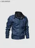 Men's Leather Faux CARANFIER Mens Jackets Motorcycle Stand Collar Zipper Pockets Male US Size PU Coats Biker Fashion Outerwear 221007