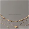 Collares colgantes Moda Mtilayers 3 capas Estilo bohemio Estrellas Colgantes Gargantilla Collar de mujer Joyería Regalo Collares pendientes Gota de Dhlao