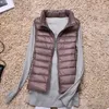 Женский вниз Parkas Ultra Light Slim Down Down Hover Women Winter Stand Thin Kinker Wind -Plant Laked Lainsecoat Rieveless Portable Duck Dow