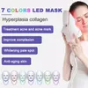 7 couleurs Photon Anti-acné élimination des rides rajeunissement de la peau outils de soins visage cou beauté visage luminothérapie masque Led