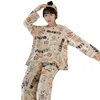 Vêtements de nuit pour femmes SP CITY Cartoon mignon à motifs à manches longues pyjamas ensemble femme printemps confortable coton col rond 221007