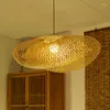 Lâmpadas pendentes Vintage Handmade Bamboo Restaurant Coffee Bar Light Lights Countryside Home Holding Lighting