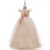 Flickakl￤nningar 5 6 7 8 9 10 12 14 ￥r gammal flickor kl￤nning julfest barnkl￤der ton￥ring prom f￶r elegant prinsessa vestidos