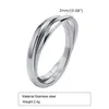 Gold Silver Color 316L Stainless Steel Ring Double Circle Wedding Engagement Rings Fashion Women Jewelry Gifts