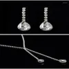 Halskette Ohrringe Set Mode Bridal -Strass -Kristall -Drop -Ohrring -Ohrring -Hochzeitszubehör für Frauenanzug -