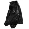 Мужская кожаная куртка PU Bucke Men Black Soft Motorcycle Biker Mashion Coats мужские карманы для бомбардировщиков 221007